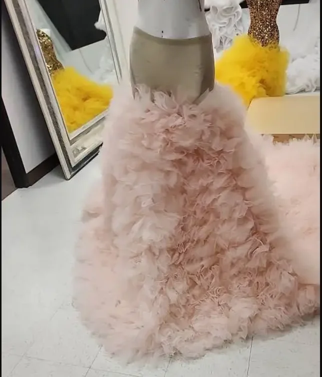 Длинная фатиновая юбка-макси с оборками 42 дюйма 70 дюймов