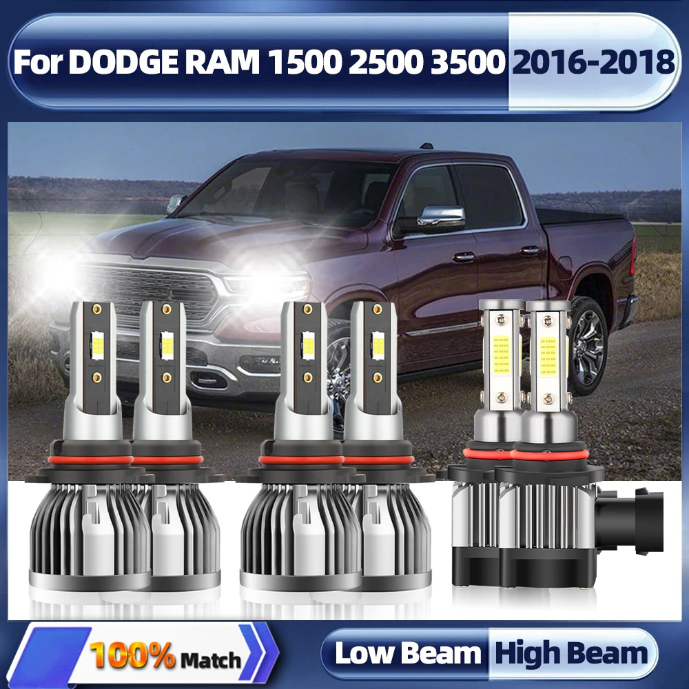 

Led Headlight Bulbs Car Lights 9005 LED 6000K White 360W 12V 60000LM Auto Headlamps For DODGE RAM 1500 2500 3500 2016 2017 2018