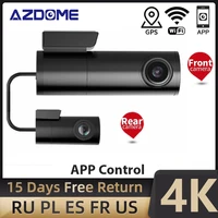 azdome 4k 2160p night vision car dash cam front rear camera dvr detector with wifi gps hd video recorder 24h parking monitor