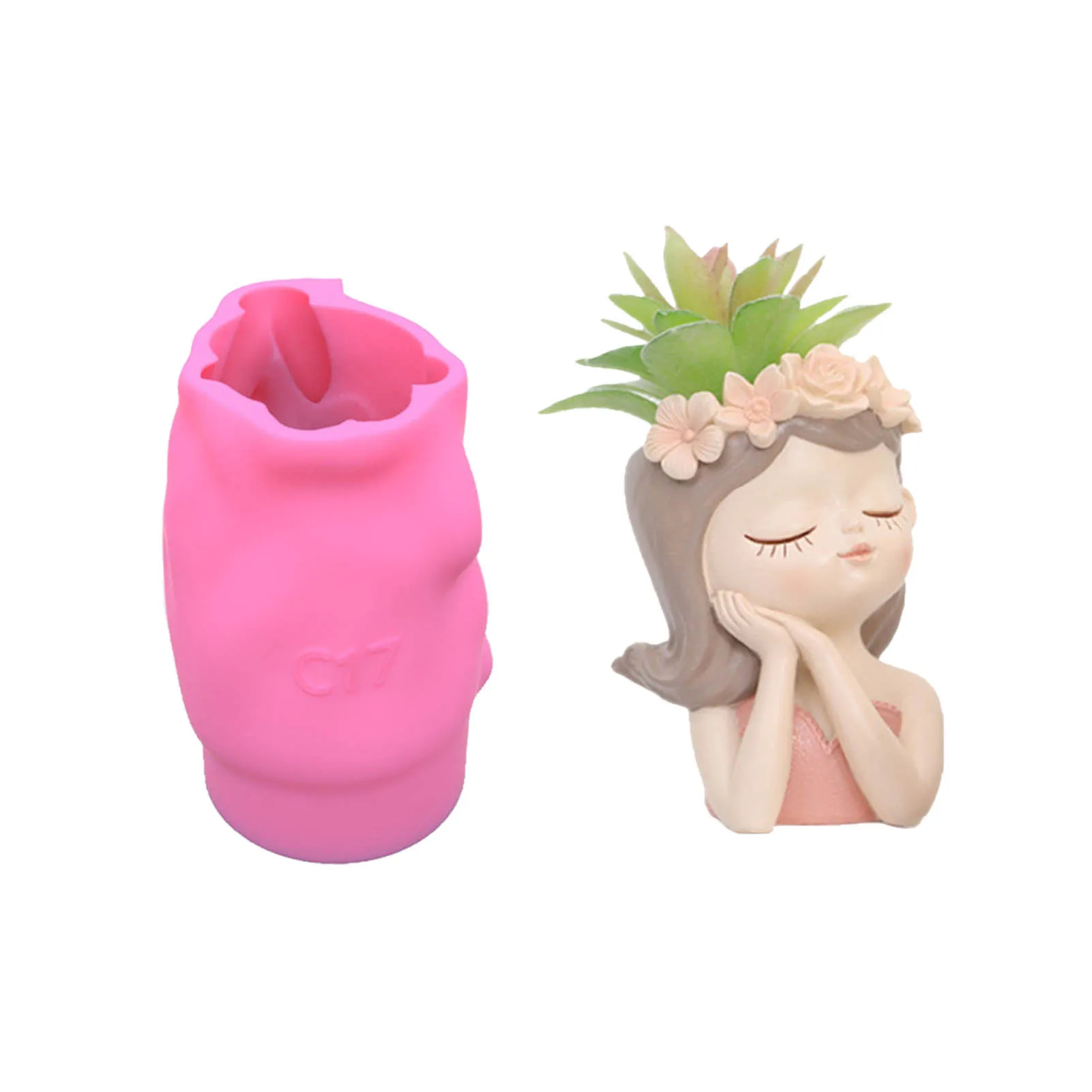 

Creative Cute Girl Mold Ceramic Flower Pot Succulent Planter Crafts Vase Home Decoration Personalized Gift