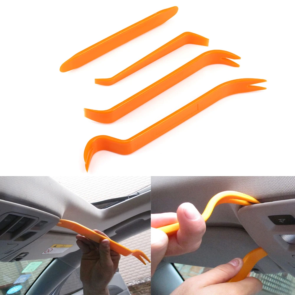 

4Pcs Portable Auto Car Radio Panel Door Clip Panel Trim Dash Audio Removal Installer Pry Kit Repair Tool Pry Tool Hand Tools