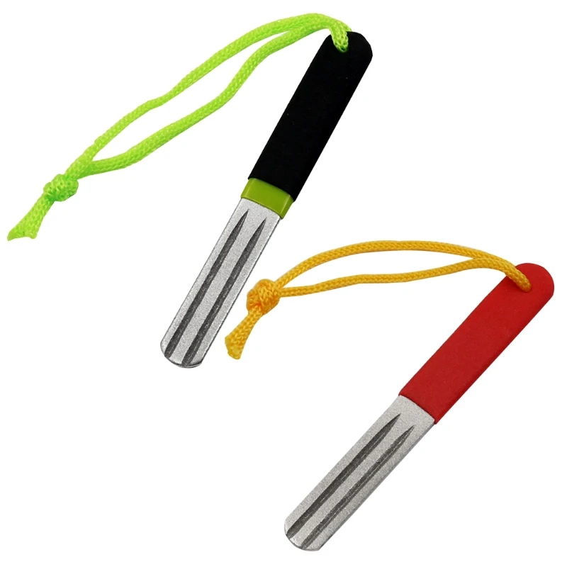 

Алмазная точилка для рыболовных крючков, двусторонний инструмент для заточки крючков с резиновой ручкой и ПВХ оболочкой