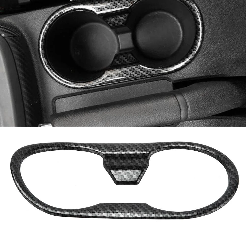 

​1pcs Car Front Water Cup Frame Decoration Cover Trim for MG ZS SUV 2017-2018 Carbon Fiber LHD Car Interior Styling Accessories