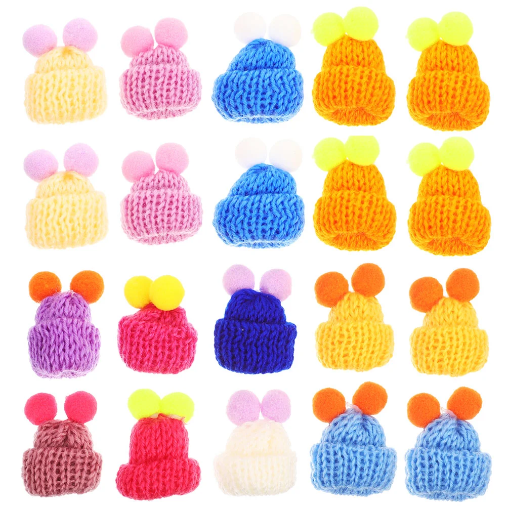 

60pcs Mini Knit Hats Cute Hats Jewelry Making Hats DIY Craft Hats Bottle Decors