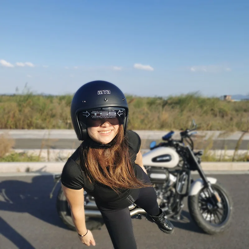 Мотоциклетный шлем с открытым лицом Ретро винтажный скутер Cafe Racer мужской