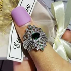 Женское кольцо в ретро-стиле, дизайнерское обручальное кольцо зеленого цвета, серебро 2022 пробы, Ювелирное Украшение в Подарок на годовщину, R5514