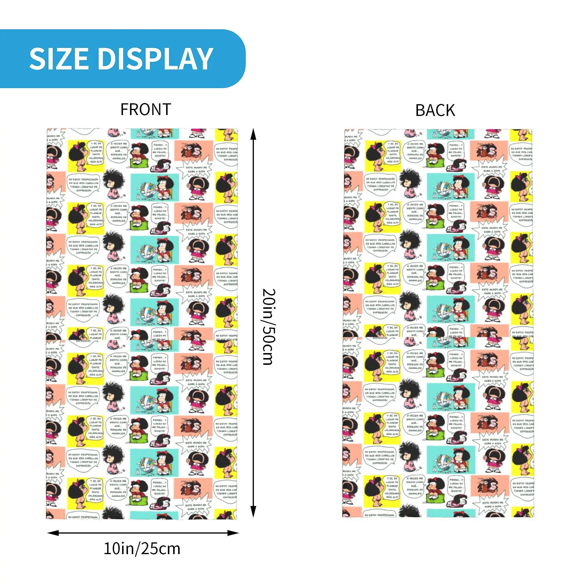 Бандана на заказ в стиле манга Quino Mafalda теплая бандана для женщин и мужчин зимний