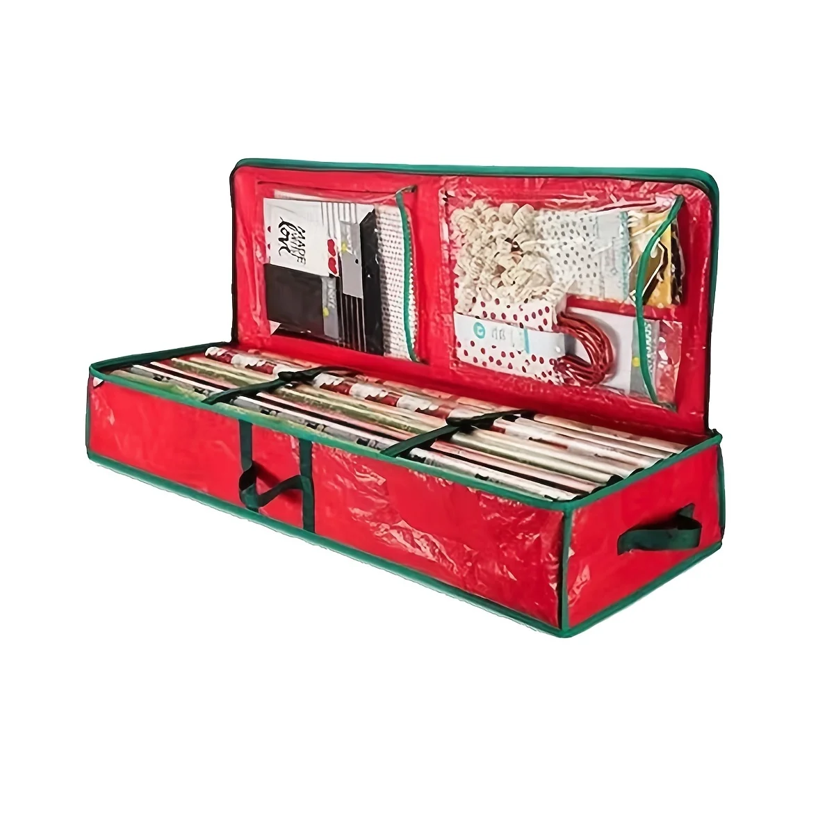 

Underbed Gift Wrap Organizer, Interior Pockets, Fits 18-24 Standard Rolls, Underbed Storage, Wrapping Paper Storage Box And Holi