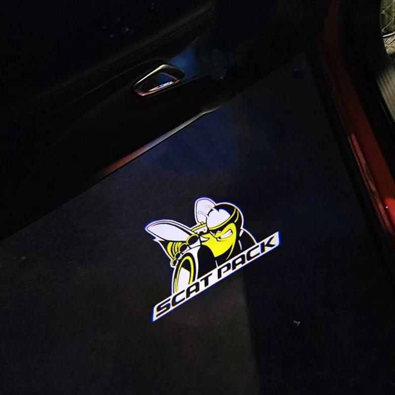 

2 шт., светодиодный светильник с логотипом двери автомобиля, светодиодный проектор с эмблемой Ghost Shadow для Challenger SRT Scat Pack, зарядное устройство для демонов Hellcat RT