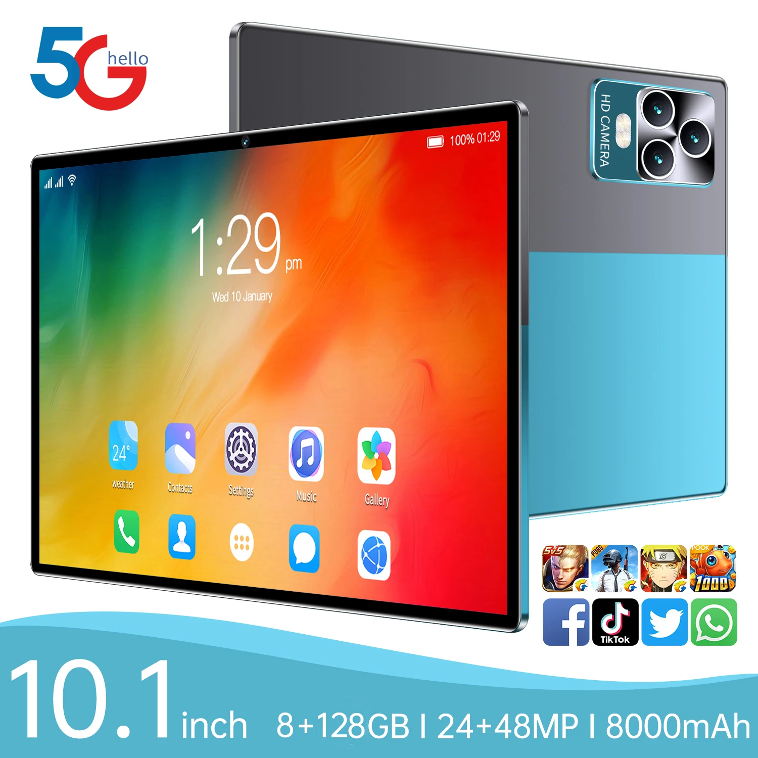 2022 New Tablet P70 10.1 Inch Pad 8000mAh GPS Qualcomm 870 10 Core Google Play WIFI 8+128GB Dual SIM 48MP Laptop Android 11 PC images - 6