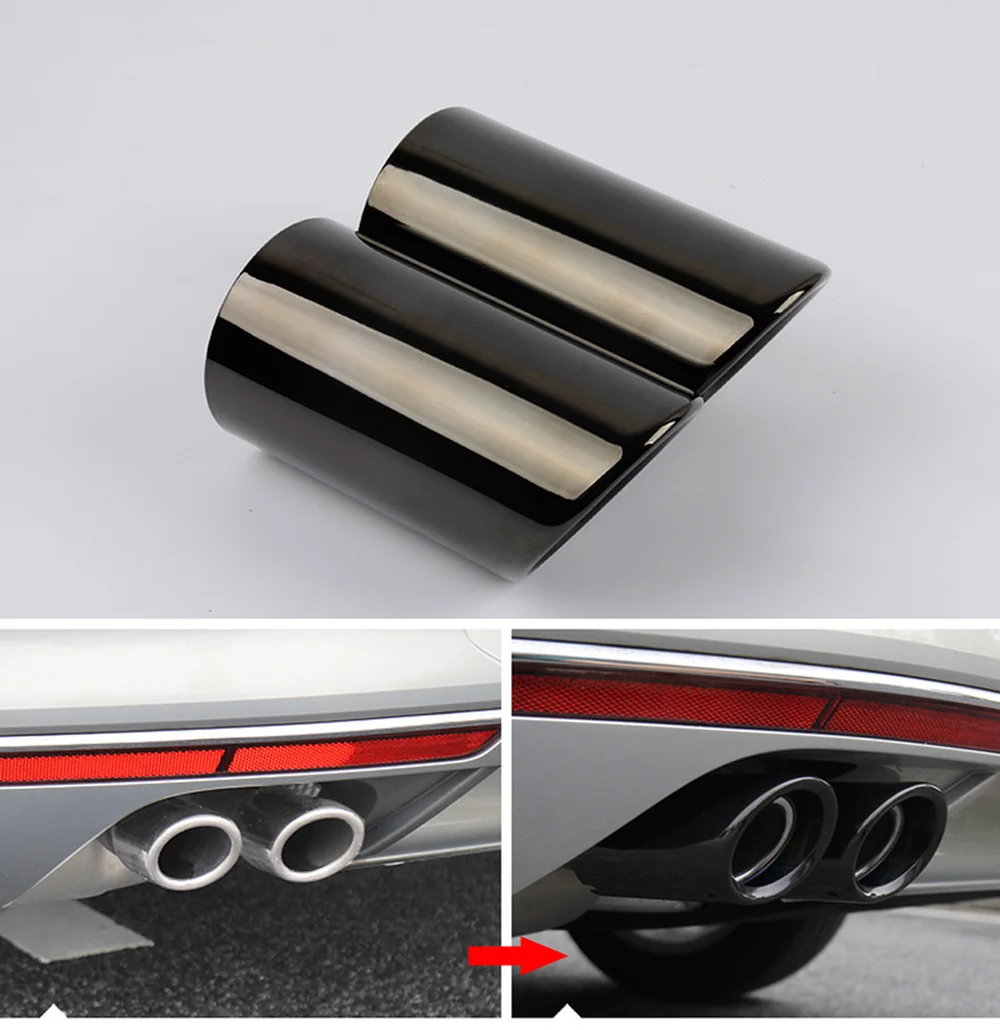Автомобильный глушитель выхлопной трубы с черным хромированным покрытием из