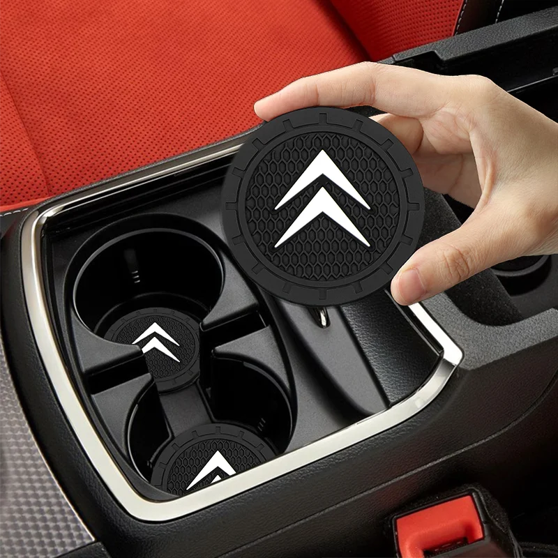

1/2PCS Car Accessories Coasters Water Cup Holder Mat Decoration Pad for Citroen Vts C1 C2 C3 C4 C5 C6 C8 C4L DS3 DS4 DS5 DS6 Etc
