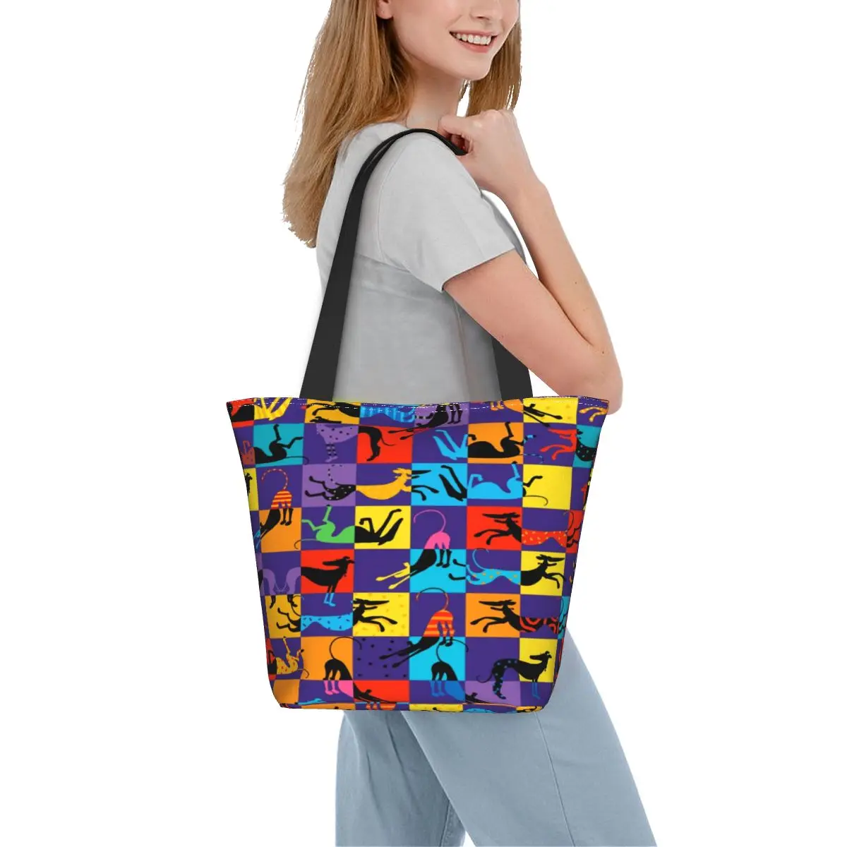 Повседневная Сумка-тоут через плечо Art Hounds легкая простая просторная сумка для