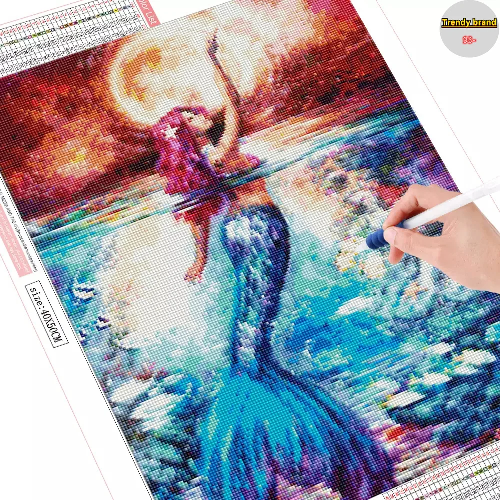 Набор для алмазной вышивки русалка крестиком 5D мозаика с рисунком животного