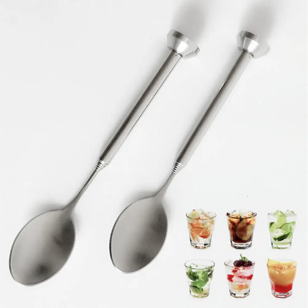 

Прочная барная ложка, регулируемая мешалка для напитков, гладкая мешалка из нержавеющей стали для напитков