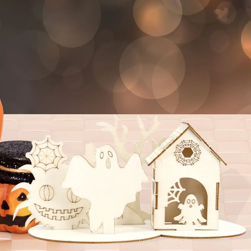 Украшение на Хэллоуин деревянное искусство украшение для дома замок с