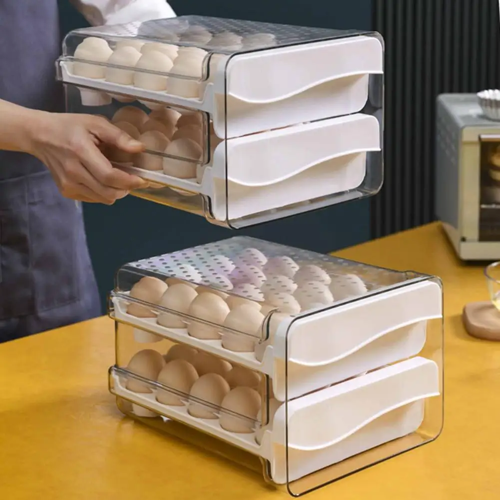

Egg Storage Box Practical Single/Double Layer Egg Storage Container Large Capacity Durable Egg Storage Holder