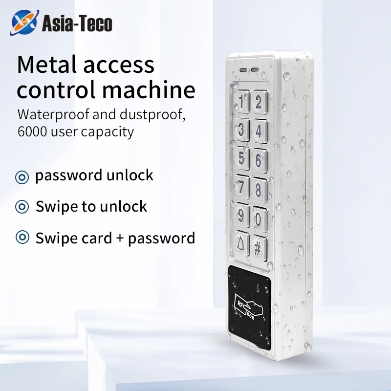 125Khz RFID Password Lock Access Control Reader Backlight Waterproof Metal Standalone Access Control Keypads Wiegand Input