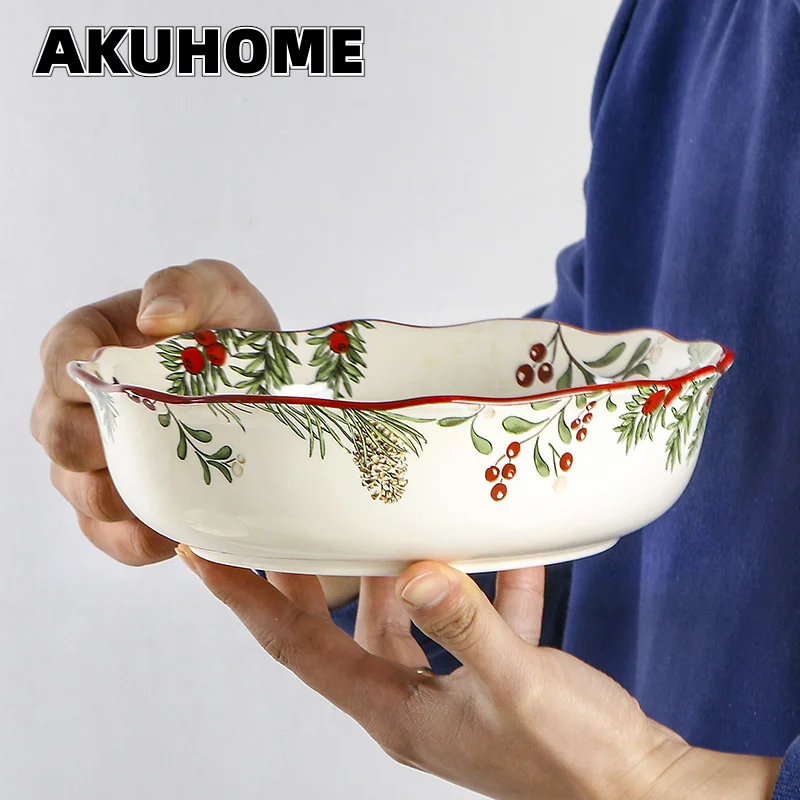 Рождественская миска для салата с омелой домашняя супа необычная мелкая