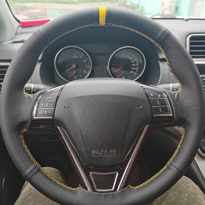 

Рукоделие, искусственная кожа, дышащий черный для Haval H6 M6 H9 H4, оплетка рулевого колеса, аксессуары