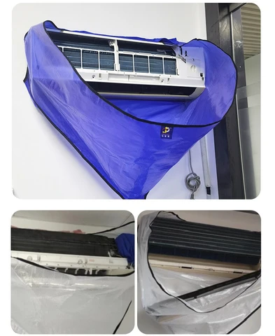 Чехол для очистки кондиционера с дренажной трубой, сетка из ПВХ, водонепроницаемая подвесная сумка для мытья кондиционера на 1-3 л.с.