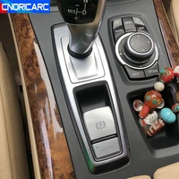 car console gearshift p parking electronic handbrake button decoration cover trim for bmw x5 f70 x6 e71 interior sequins decals