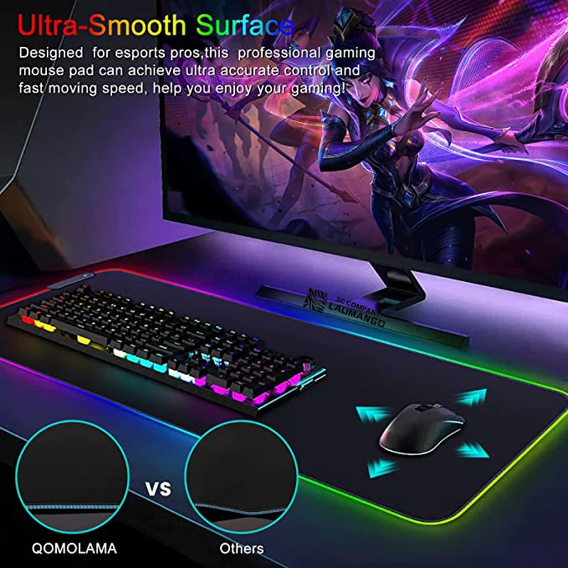 rgb kimetsu no yaiba demon slayer mouse pad anime xl pc gamer keyboard desk mat gaming accessories carpet kawaii laptop mousepad free global shipping