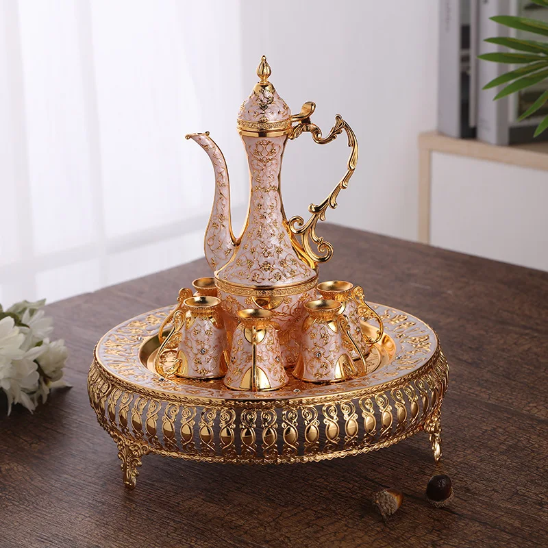 

Small Alloy High Plate Wine Set European-Style Home Gift Metal Liquor Jug Golden Set Home Barman Accesorios