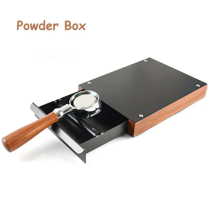 

Coffee Ground Bucket Stainless Steel Drawer Type Box Solid Wood Edge Large Capacity Household Knocking Slag Tank Durable Kitchen