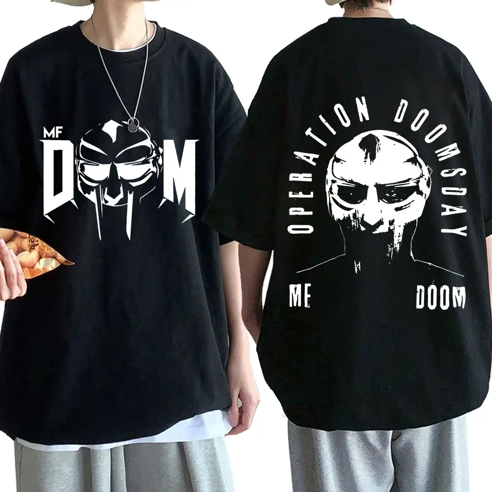 

Футболка Rapper Mf Doom Мужская/Женская, двусторонняя рубашка с принтом малиба, маскарада, оверсайз, в стиле хип-хоп, уличная одежда