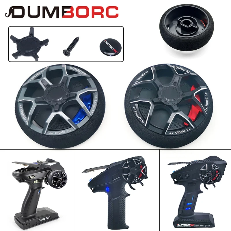 

DumboRC Metal Transmitter Handwheel with Brake Pads EVA Sponge Cover Upgrade for Radiolink Dumbo X4 X6 X5 X6P RC Car Controller