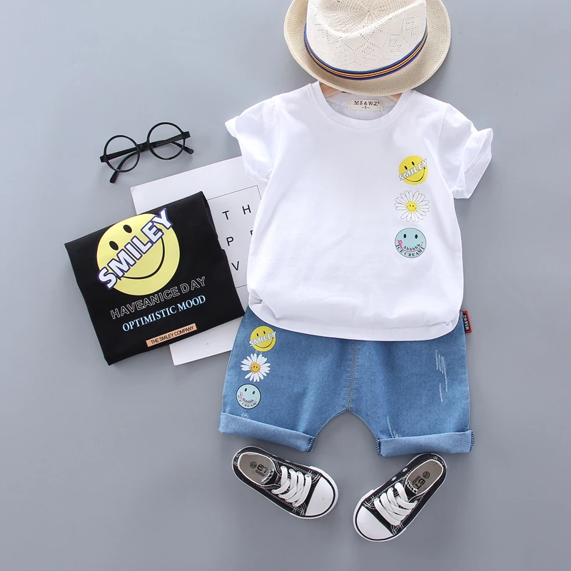 

MSWZ-BabyClothesToddlerBoyClothes 0-5 Years Old Summer Short-Sleeved Shorts Suit Baby Printed Shirt Casual Shorts Two-Piece Suit