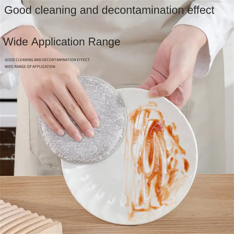 

Pendable Double-sided Rag Polychromatic Washable Effective Double-sided Kitchen Dish Cloth Reusable Dishcloth Brush Pot Artifact