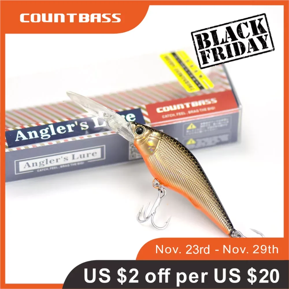 

Countbass Shad Crank 60mm 7g Hardbait Freshwater Angler's Floating Wobbler Fishing Lures