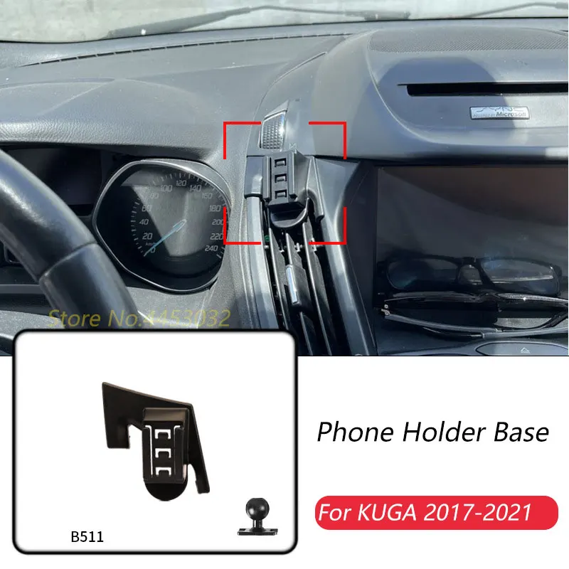 

Автомобильный держатель для телефона, специальные крепления для Ford KUGA 2017-2021, фиксированный кронштейн для выпускного отверстия воздуха, базовые аксессуары с шаровой головкой 17 мм