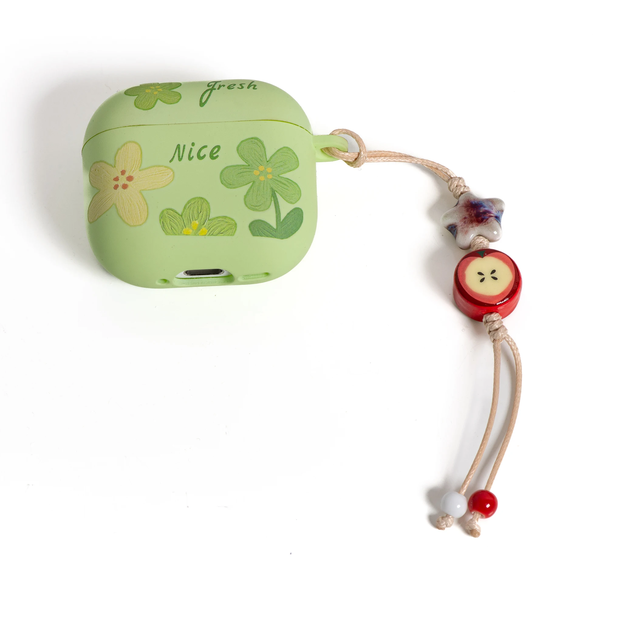 Керамический брелок ручной работы с подвеской в виде яблочной звезды в стиле бохо, подвеска в виде сумки, счастливый орнамент S02-020