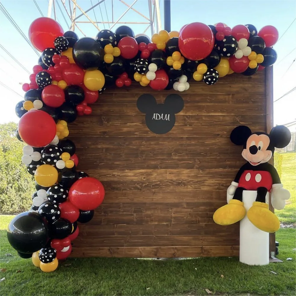Disney Mickey Mouse Themed Balloons Garland Arch Kit Boys Girls Cartoon Birthday Party Decorations Baby Shower Globos Photo Prop