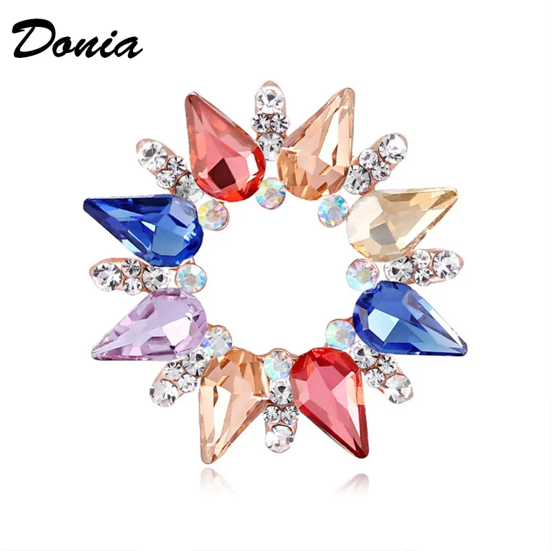 

Donia jewelry Korea high-grade environmentally friendly alloy flower brooch rhinestone brooch flower explosion scarf pin