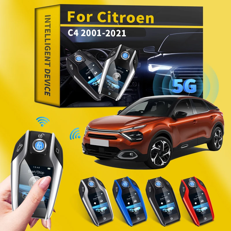 

For Citroen C4 2001-2021 Car Modified Smart Remote Control Key LCD Screen For Keyless Smart Key Case Universal Car Accessories