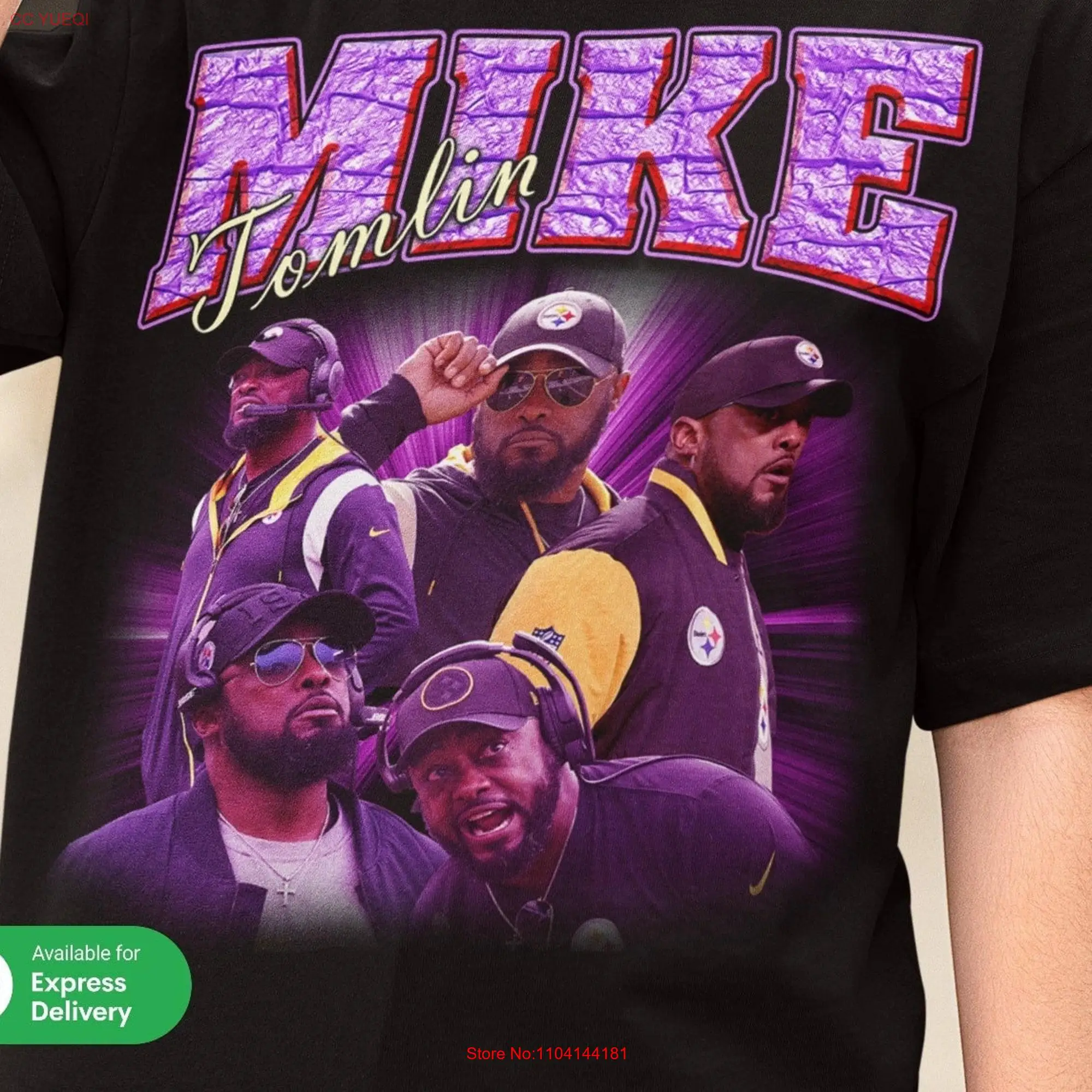 Майк Томлин винтажная футболка из хлопка