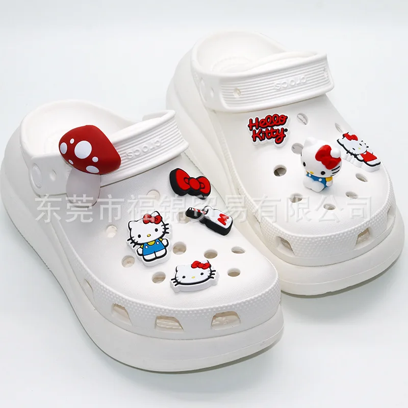 Набор розовых привлекательных 3D аксессуаров для обуви HelloKittys милые Мультяшные