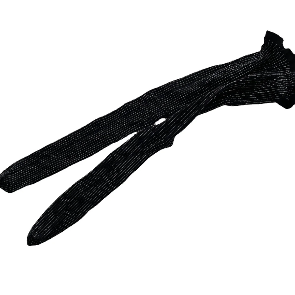 New silver glitter, gold and silver, scallion, anti-hook, vertical stripe, thin and beautiful black mesh stockings and panties