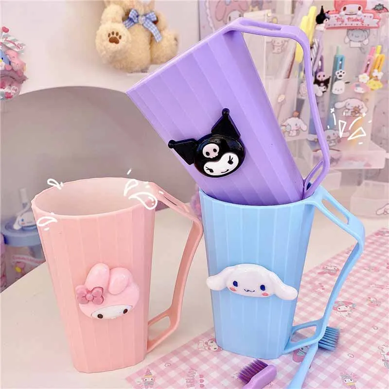 Милая мультяшная Японская Чашка для воды Sanrioed Mymelody Kuromi Cinnamoroll, чашка для полоскания рта, портативная чашка для полоскания рта для студентов