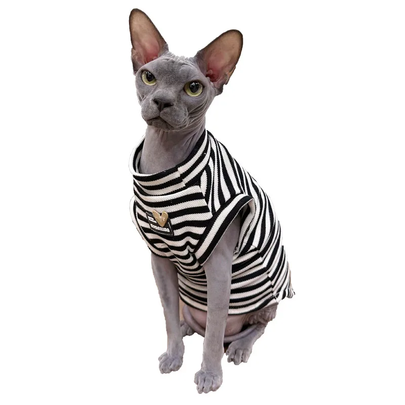 

Pet Summer Sleeveless Vest Home Wear Clothing Sphinx Devon Rex Short-legged Cat Clothes for Cat Sphynx Hairless Cat Clothes