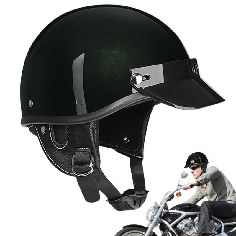 

Motorcycle Helmets Fl ip Up Safety Modular Retro Half-Face Helmet Voyage Racing For Cycling Motocross Automobile Accessories