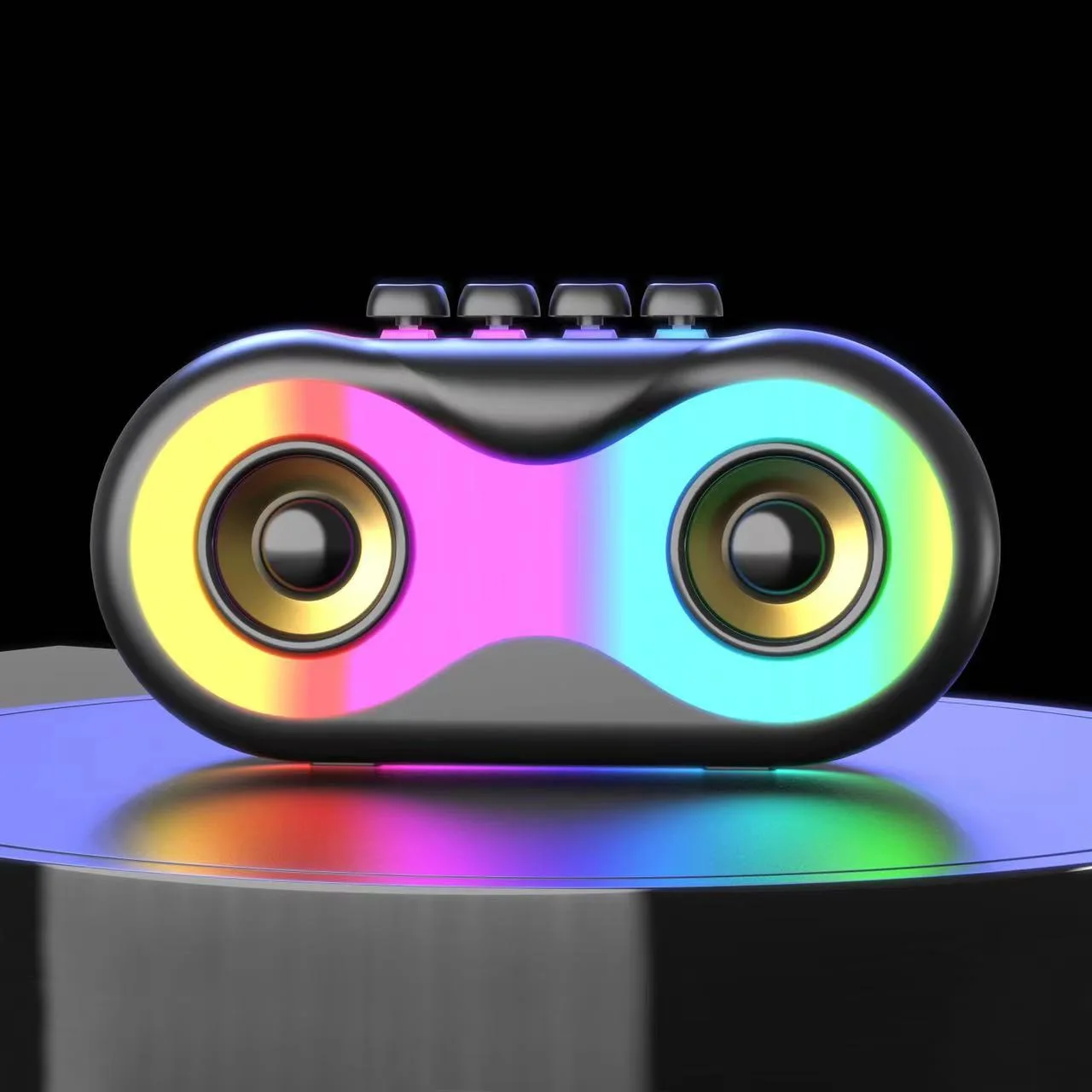 

Новый Настольный беспроводной bluetooth-динамик RGB с фонариком, персонализированный уличный портативный мини-сабвуфер с двумя рожками