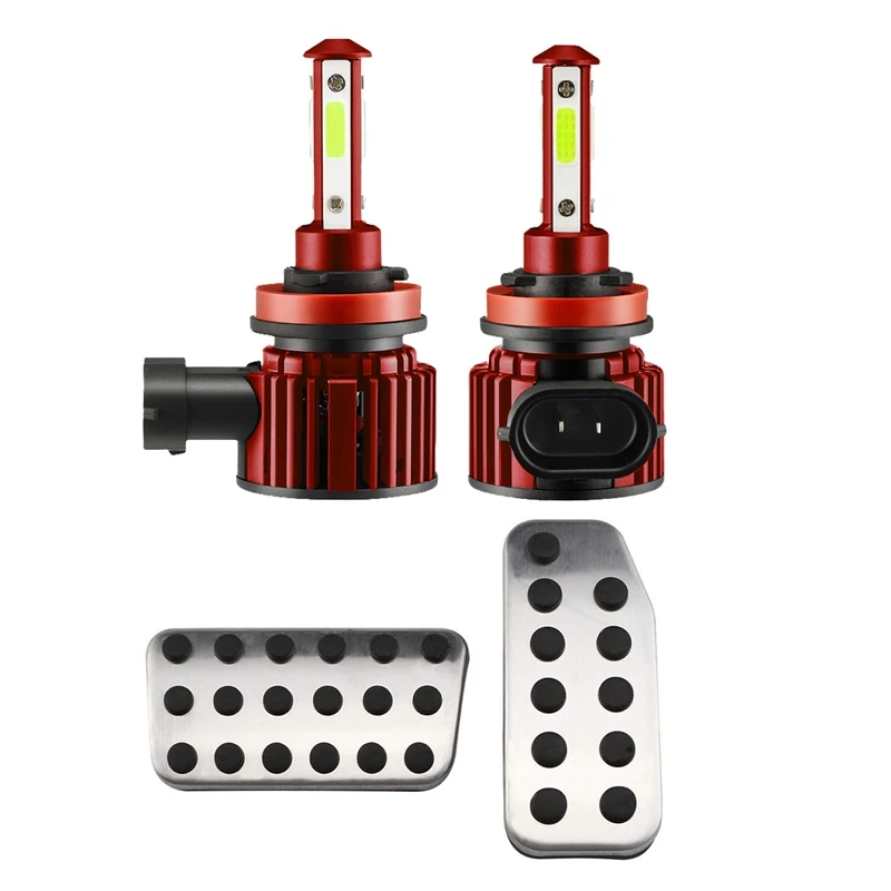 

Car Pedals Gas Brake Clutch Accelerator Pedal Pad Plate Cover with 4-Sides H8 H9 LED Combo Head Light High/Low Beam Bulb