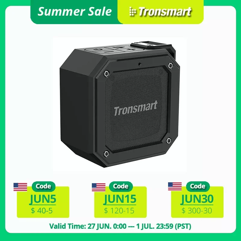 

Bluetooth-динамик Tronsmart Groove (Force Mini), IPX7, водонепроницаемая колонка, портативная колонка для компьютера с 24-часовым временем автономной работы