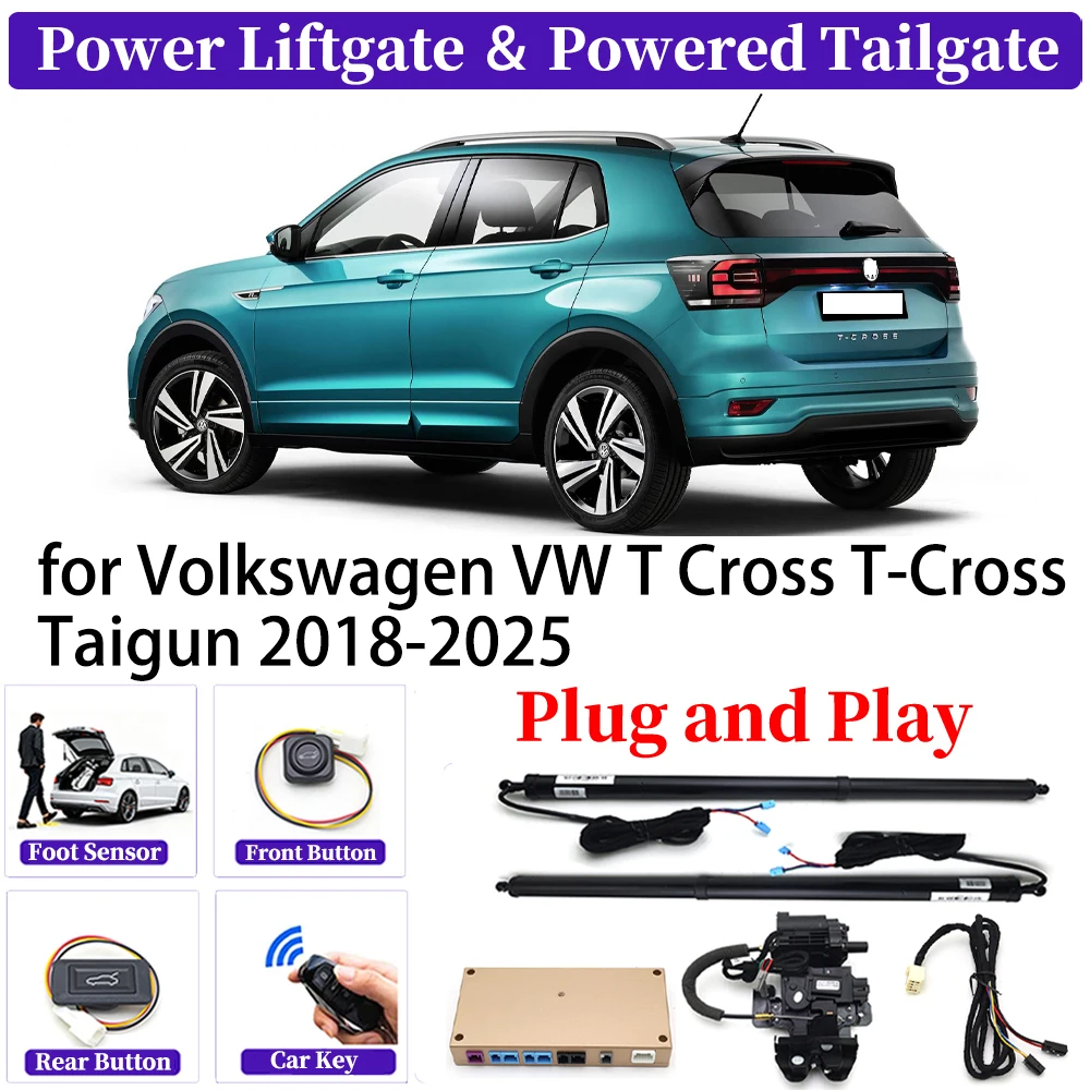 Фото Для Volkswagen VW T Cross T-Cross Taigun 2018-2025 Обновление автомобиля Автоматический комплект задних дверей с электроприводом Smart Auto Электрическая система задней двери №1