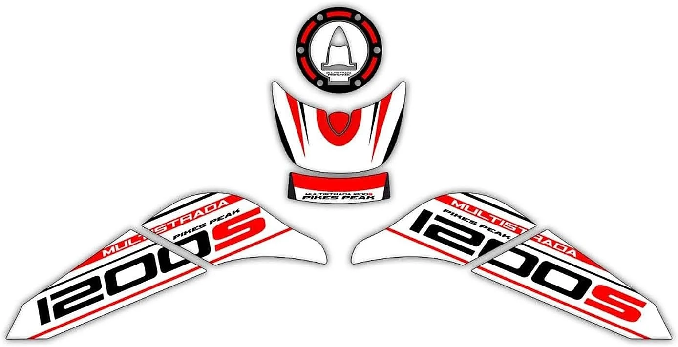 Фото Противоскользящие накладки на бак мотоцикла, наклейки для Ducati Multistrada 1200 S 2015-2018 Pikes Peak №1
